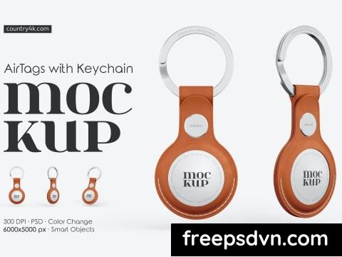 AirTags with Keychain Mockup Set SYR8PSB 0