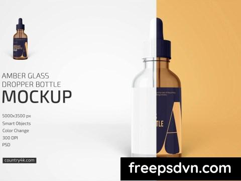 Amber Glass Dropper Bottle Mockup EEBKFZR 0