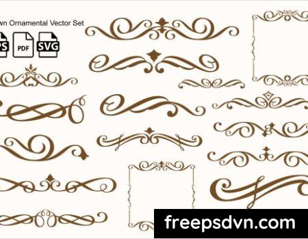 Brown Ornamental Vector Set 9GJMUM7 0