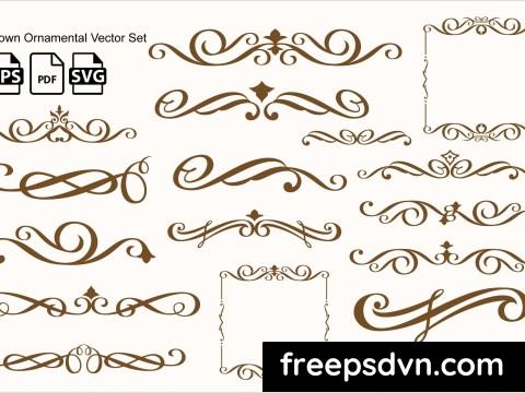 Brown Ornamental Vector Set 9GJMUM7 0