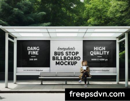 Bus Stop Billboard Mockup JNCZZWW Bus Stop Billboard Mockup JNCZZWW 0