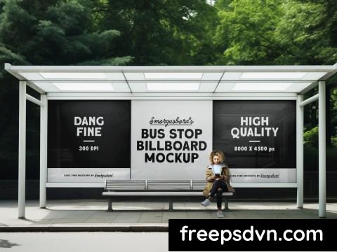 Bus Stop Billboard Mockup JNCZZWW 0