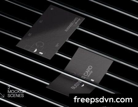 Business Cards on Metal grid Mockups WAX45D4 0