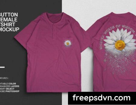Button female Tshirt mockup APJ9WGH Button female Tshirt mockup APJ9WGH 0