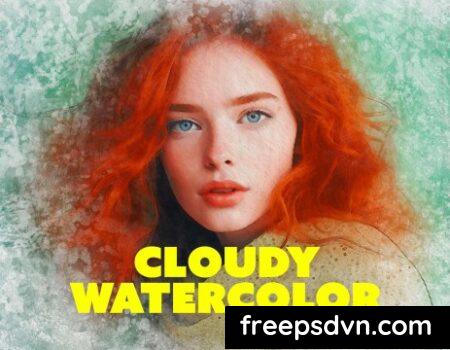 Cloudy Watercolor Photo Effect PTSBCB3 Cloudy Watercolor Photo Effect PTSBCB3 0