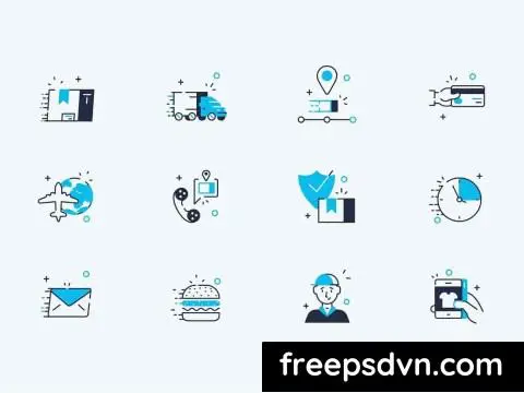 Delivery And Shipping Icons Set NGQWJD5 0