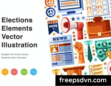 Elections Elements Vector Illustration 45P3L6D Elections Elements Vector Illustration 45P3L6D 0