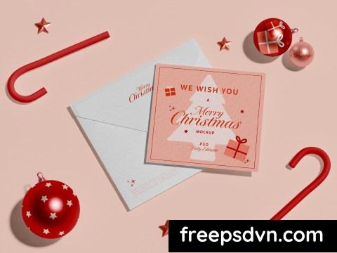 Envelope with Christmas Decorations Mockup ZZG6VX8 0