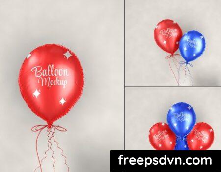Floating Foil Balloon Mockup Set 9TQ74SG Floating Foil Balloon Mockup Set 9TQ74SG 0