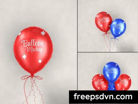 Floating Foil Balloon Mockup Set 9TQ74SG 0