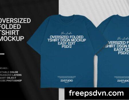 Folded Oversized Tshirt Mockup XRKTS5Q Folded Oversized Tshirt Mockup XRKTS5Q 0