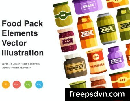 Food Pack Elements Vector Illustration N2KLMZK Food Pack Elements Vector Illustration N2KLMZK 0