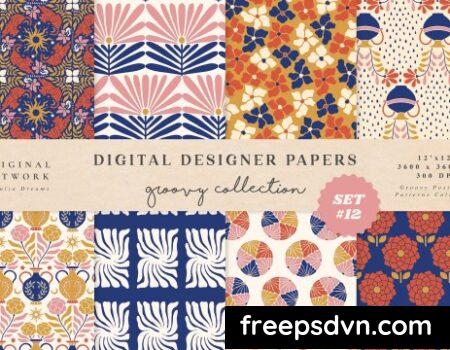 Groovy Boho Seamless Patterns Papers Blue Asian M9UVLSC 0 scaled 1