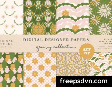 Groovy Boho Seamless Patterns Papers Cute Flowers JP6RR6Z 0 scaled 1