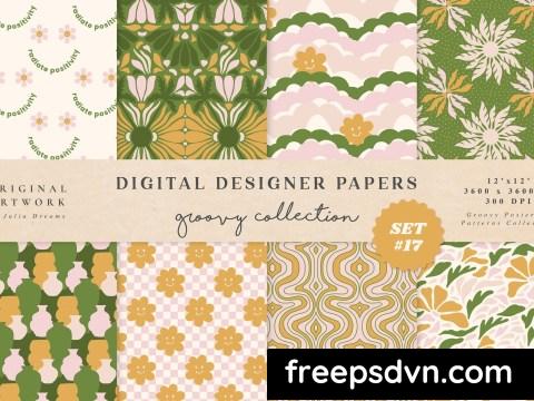 Groovy Boho Seamless Patterns Papers Cute Flowers JP6RR6Z 0 scaled 1