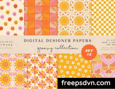 Groovy Boho Seamless Patterns Papers Modern Fun MDL37E5 0 scaled 1