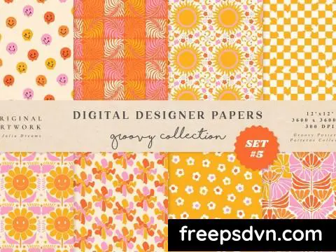 Groovy Boho Seamless Patterns Papers Modern Fun MDL37E5 0 scaled 1