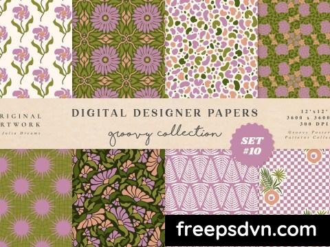 Groovy Boho Seamless Patterns Papers Purple Flower XALY6F6 0 scaled 1