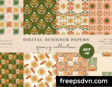 Groovy Boho Seamless Patterns Papers Vintage MEHX4GG 0 scaled 1