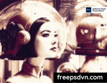 Halftone Pixels Photo Effect 2TKBEDM Halftone Pixels Photo Effect 2TKBEDM 0