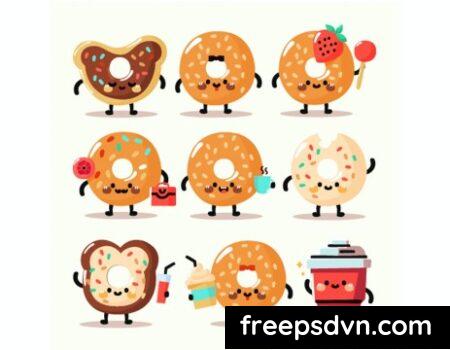 Hand Drawn Bagel Cartoon Illustration JCQ3VA2 0