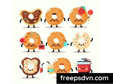 Hand Drawn Bagel Cartoon Illustration JCQ3VA2 0