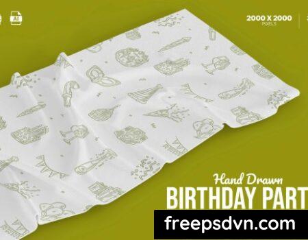 Hand Drawn Birthday Party Set UQ7JWXM 0