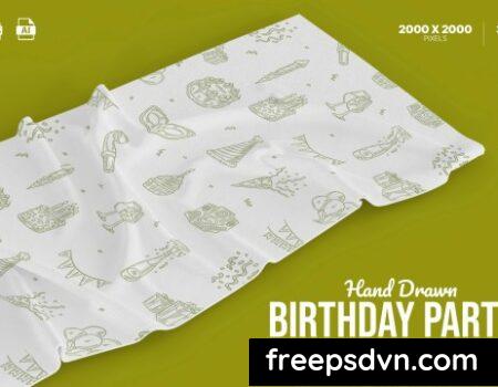 Hand Drawn Birthday Party Set UQ7JWXM Hand Drawn Birthday Party Set UQ7JWXM 0