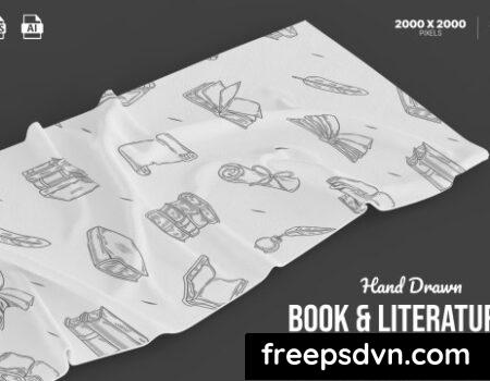 Hand Drawn Book and Literature Set XXW3K8R Hand Drawn Book and Literature Set XXW3K8R 0