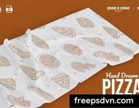 Hand Drawn Pizza Set C7LHCWE Hand Drawn Pizza Set C7LHCWE 0
