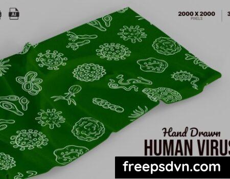 Hand Drawn Virus and Bacteria Set 32SVMPH 0