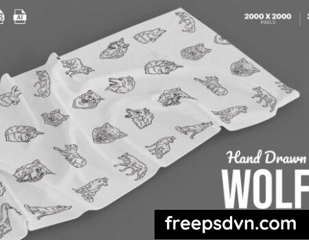 Hand Drawn Wolf Vector Set NYUDUHC Hand Drawn Wolf Vector Set NYUDUHC 0