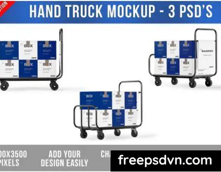 Hand Truck with Boxes Mockup U4BLMAN Hand Truck with Boxes Mockup U4BLMAN 0