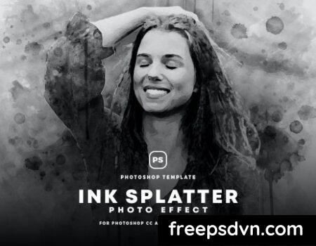 Ink Splatter Photo Effect 7P7F7HK Ink Splatter Photo Effect 7P7F7HK 0