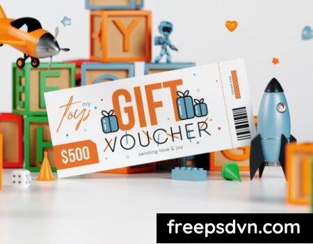 Kid Gift Voucher Card Mockup R25GC4P Kid Gift Voucher Card Mockup R25GC4P 0