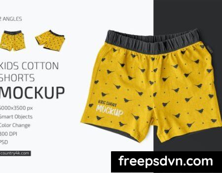 Kids Cotton Shorts Mockup Set US7786H 0