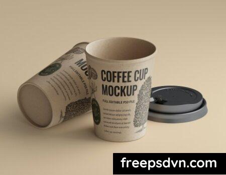 Kraft Coffee Cup Mockup QF8NRPR 0