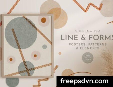 Line Forms Abstract Geometric Patterns Posters 8JKP3QD 0