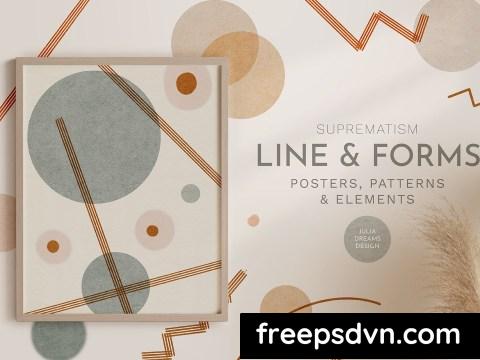 Line Forms Abstract Geometric Patterns Posters 8JKP3QD 0