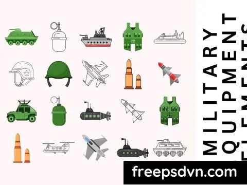 Military Equipment Elements Set 4W5Z4VX 0