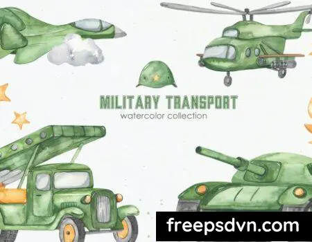 Military transport watercolor BKH8G8C 0