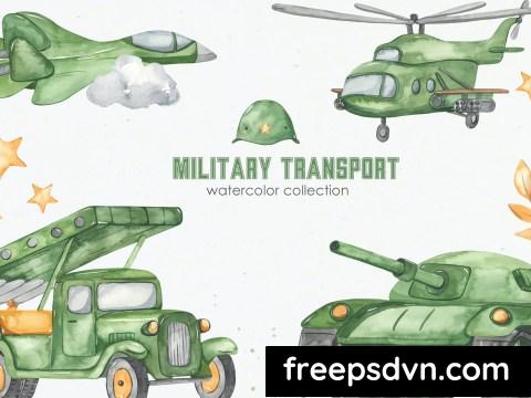 Military transport watercolor BKH8G8C 0