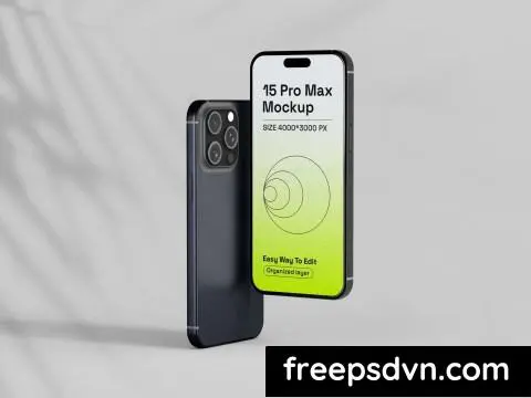 Minimalist iPhone 15 Pro Max Mockup 4ERYJKZ 0