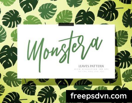 Monstera Leaves Pattern AX79FW4 0