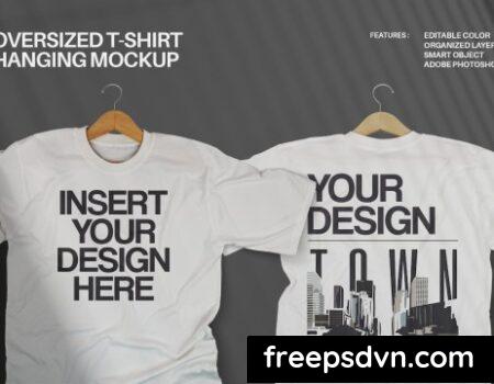 Oversized t-shirt Hanging mockup BM6BN8N Oversized t shirt Hanging mockup BM6BN8N 0