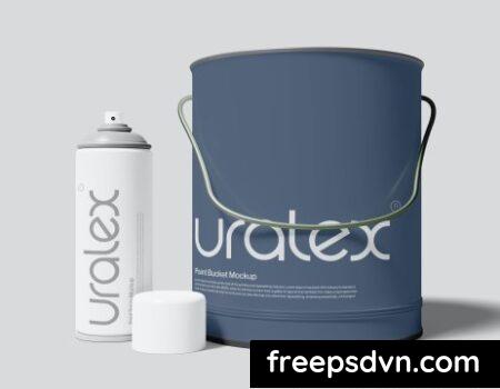 Paint Bucket and Spray Paint Mockup 7ZC4556 Paint Bucket and Spray Paint Mockup 7ZC4556 0