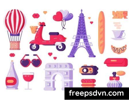 Paris Famous Symbols Set 8KEEBSN Paris Famous Symbols Set 8KEEBSN 0