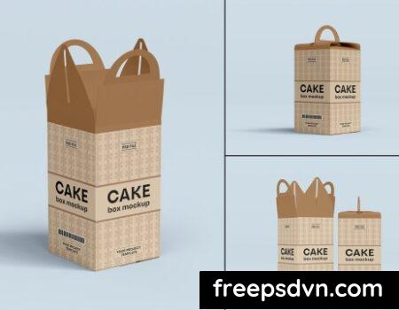 Pastry Cake Box Packaging Mockup Set CF4E4QK 0