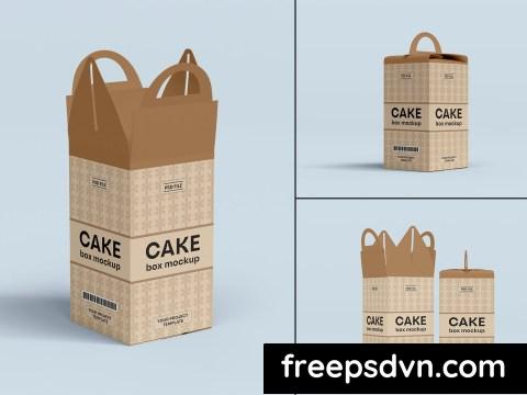 Pastry Cake Box Packaging Mockup Set CF4E4QK 0