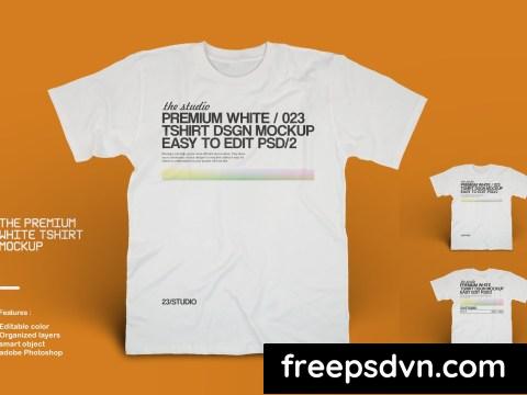 Premium White Tshirt Mockup W76U9PY 0